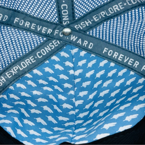 RepYourWater Trucker Hat Cap Snapback Adjustable Fly Fishing Apparel Blue Camo - Picture 9 of 11